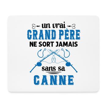 Un vrai Grand Père Pêcheur - Tapis de souris (format paysage) - blanc - Devant