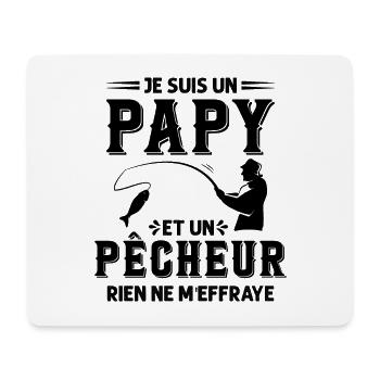 Papy Pêcheur Humour Fête des Grands Pères Noël - Tapis de souris (format paysage) - blanc - Devant