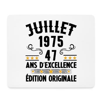 47 Ans Anniversaire Vintage Né(e) en Juillet 1975 - Tapis de souris (format paysage) - blanc - Devant