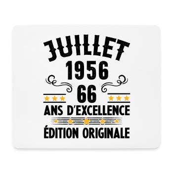 66 Ans Anniversaire Vintage Né(e) en Juillet 1956 - Tapis de souris (format paysage) - blanc - Devant