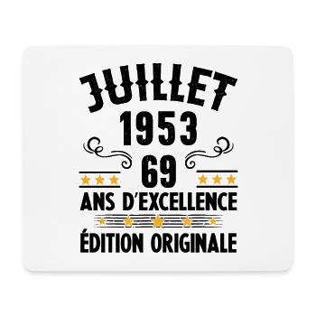 69 Ans Anniversaire Vintage Né(e) en Juillet 1953 - Tapis de souris (format paysage) - blanc - Devant