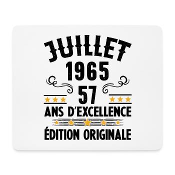 57 Ans Anniversaire Vintage Né(e) en Juillet 1965 - Tapis de souris (format paysage) - blanc - Devant