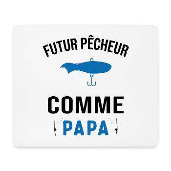 Futur pêcheur comme papa humour cadeau pêcheur - Tapis de souris (format paysage) - blanc - Devant
