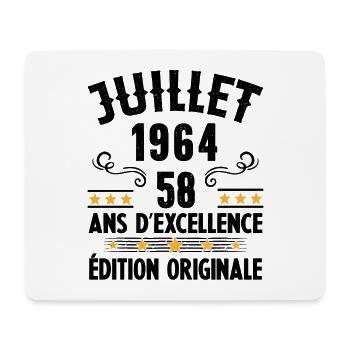 58 Ans Anniversaire Vintage Né(e) en Juillet 1964 - Tapis de souris (format paysage) - blanc - Devant