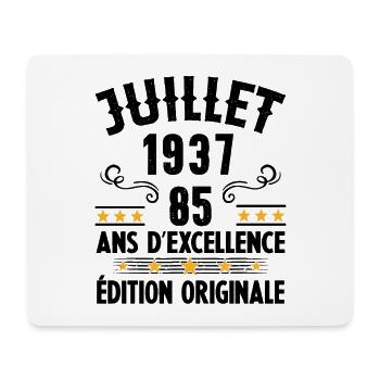 85 Ans Anniversaire Vintage Né(e) en Juillet 1937 - Tapis de souris (format paysage) - blanc - Devant