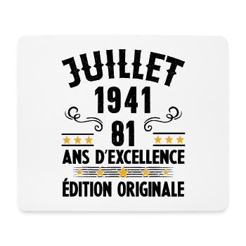 81 Ans Anniversaire Vintage Né(e) en Juillet 1941 - Tapis de souris (format paysage) - blanc - Devant