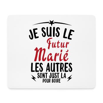 Cadeau de célibataire pour un futur marié - Tapis de souris (format paysage) - blanc - Devant
