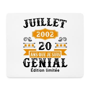 20 Ans Anniversaire Vintage Né(e) en Juillet 2002 - Tapis de souris (format paysage) - blanc - Devant