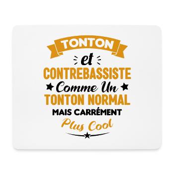 Tonton et Contrebassiste comme un tonton normal - Tapis de souris (format paysage) - blanc - Devant