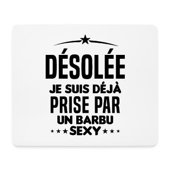 Désolée je suis déjà prise par un barbu sexy - Tapis de souris (format paysage) - blanc - Devant