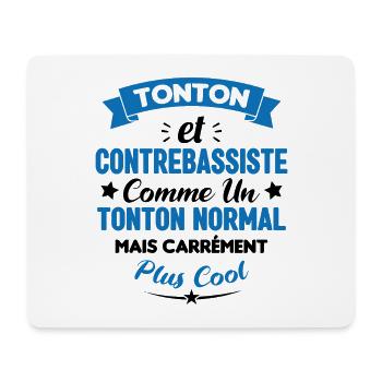 Tonton et Contrebassiste comme un tonton normal - Tapis de souris (format paysage) - blanc - Devant