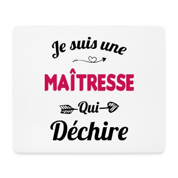 je suis une maîtresse qui déchire cadeau maîtresse - Tapis de souris (format paysage) - blanc - Devant