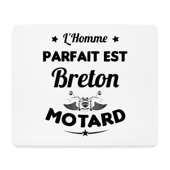 L'Homme Parfait Est Breton Motard - Tapis de souris (format paysage) - blanc - Devant