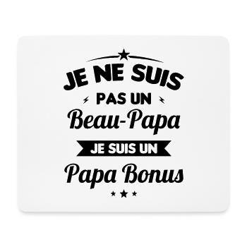 Je ne suis pas un beau-papa je suis un papa bonus - Tapis de souris (format paysage) - blanc - Devant