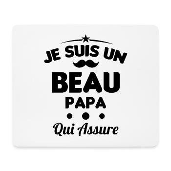 je suis un Beau-Papa qui assure humour - Tapis de souris (format paysage) - blanc - Devant