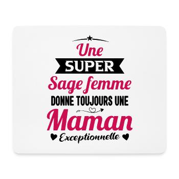 Sage femme future maman cadeau drôle annonce mère - Tapis de souris (format paysage) - blanc - Devant