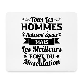 Hommes égaux les meilleurs font de la musculation - Tapis de souris (format paysage) - blanc - Devant