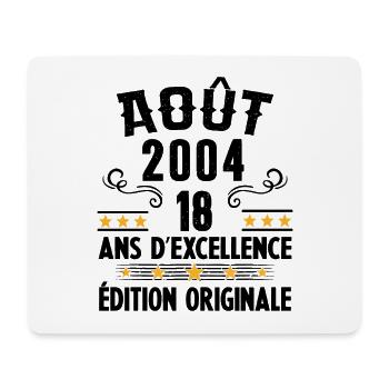 18 Ans Anniversaire Vintage Né(e) en Août 2004 - Tapis de souris (format paysage) - blanc - Devant