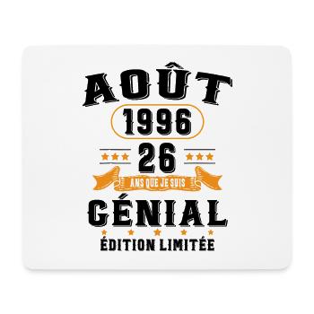 26 Ans Anniversaire Vintage Né(e) en Août 1996 - Tapis de souris (format paysage) - blanc - Devant