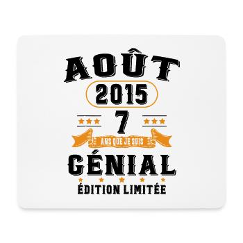 7 Ans Anniversaire Vintage Né(e) en Août 2015 - Tapis de souris (format paysage) - blanc - Devant