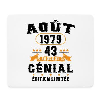 43 Ans Anniversaire Vintage Né(e) en Août 1979 - Tapis de souris (format paysage) - blanc - Devant