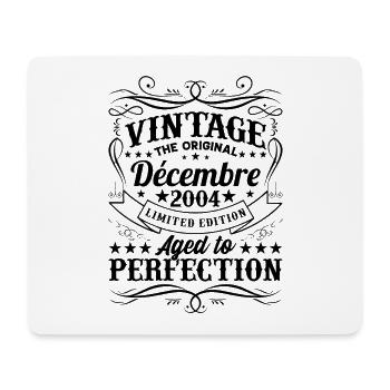 Vintage Flourish Cadeau Anniversaire Décembre 2004 - Tapis de souris (format paysage) - blanc - Devant