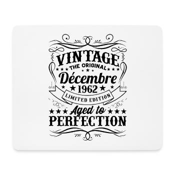 Vintage Flourish Cadeau Anniversaire Décembre 1962 - Tapis de souris (format paysage) - blanc - Devant