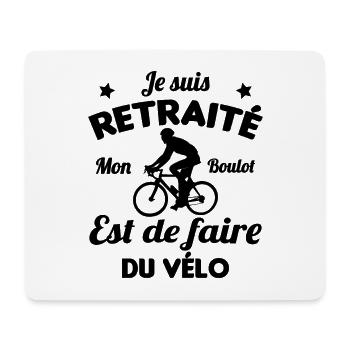Retraité Mon Boulot Est De Faire Du Vélo Humour - Tapis de souris (format paysage) - blanc - Devant
