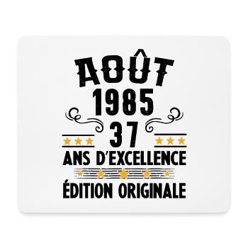 37 Ans Anniversaire Vintage Né(e) en Août 1985 - Tapis de souris (format paysage) - blanc - Devant