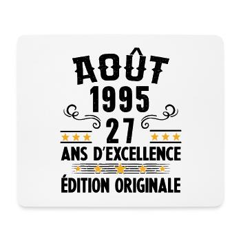 27 Ans Anniversaire Vintage Né(e) en Août 1995 - Tapis de souris (format paysage) - blanc - Devant