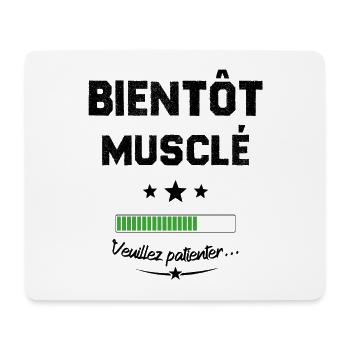Homme bientôt musclé veuillez patienter - Tapis de souris (format paysage) - blanc - Devant