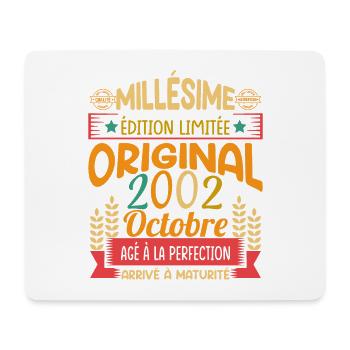 Millésime Né(e) Octobre 2002 Cadeau Anniversaire - Tapis de souris (format paysage) - blanc - Devant