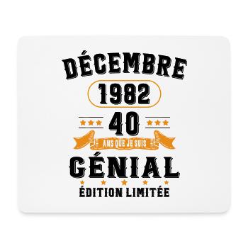 40 Ans Anniversaire Vintage Né(e) en Décembre 1982 - Tapis de souris (format paysage) - blanc - Devant