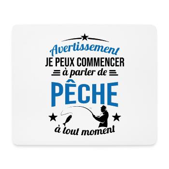 Parler de Pêche à Tout Moment Cadeau Pêcheur - Tapis de souris (format paysage) - blanc - Devant