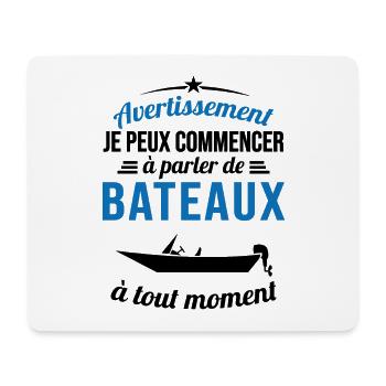 Parler De Bateaux À Tout Moment Cadeau Pêcheur - Tapis de souris (format paysage) - blanc - Devant