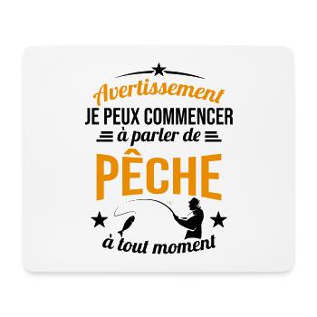 Parler de Pêche à Tout Moment Cadeau Pêcheur - Tapis de souris (format paysage) - blanc - Devant