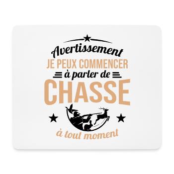 Parler De Chasse à Tout Moment Cadeau Chasseur - Tapis de souris (format paysage) - blanc - Devant