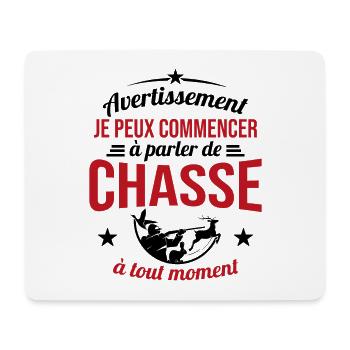 Parler De Chasse à Tout Moment Cadeau Chasseur - Tapis de souris (format paysage) - blanc - Devant