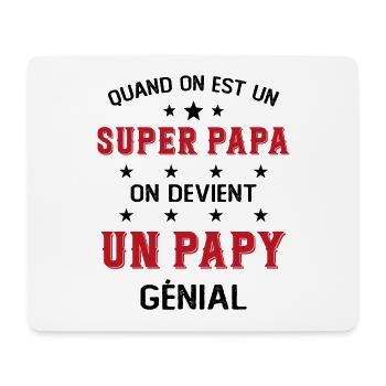 Un Super Papa On Devient Un Papy Génial - Tapis de souris (format paysage) - blanc - Devant