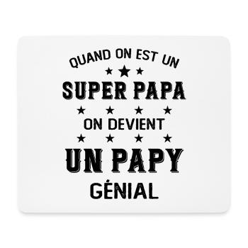 Un Super Papa On Devient Un Papy Génial - Tapis de souris (format paysage) - blanc - Devant