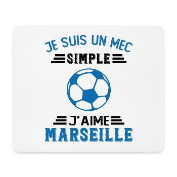 je suis un mec simple j'aime Marseille - Tapis de souris (format paysage) - blanc - Devant