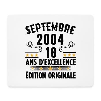 18 Ans Anniversaire Vintage Né(e) Septembre 2004 - Tapis de souris (format paysage) - blanc - Devant