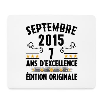 7 Ans Anniversaire Vintage Né(e) Septembre 2015 - Tapis de souris (format paysage) - blanc - Devant