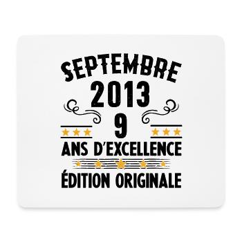 9 Ans Anniversaire Vintage Né(e) Septembre 2013 - Tapis de souris (format paysage) - blanc - Devant
