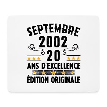 20 Ans Anniversaire Vintage Né(e) Septembre 2002 - Tapis de souris (format paysage) - blanc - Devant