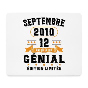 12 Ans Anniversaire Vintage Né(e) Septembre 2010 - Tapis de souris (format paysage) - blanc - Devant