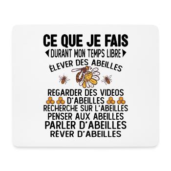 Ce Que Je Fais Pendant Mon Temps Libre abeilles - Tapis de souris (format paysage) - blanc - Devant