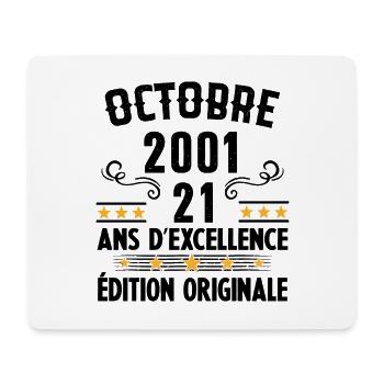 21 Ans Anniversaire Vintage Né(e) en Octobre 2001 - Tapis de souris (format paysage) - blanc - Devant