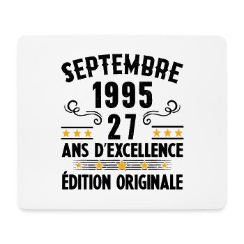 27 Ans Anniversaire Vintage Né(e) Septembre 1995 - Tapis de souris (format paysage) - blanc - Devant