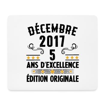 5 Ans Anniversaire Vintage Né(e) en Décembre 2017 - Tapis de souris (format paysage) - blanc - Devant